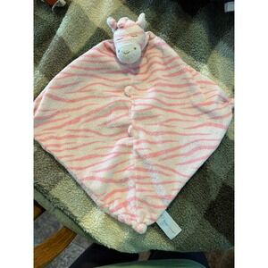 Angel Dear Pink Zebra Baby Lovey Security Blanket Striped Plush Soother Blankie